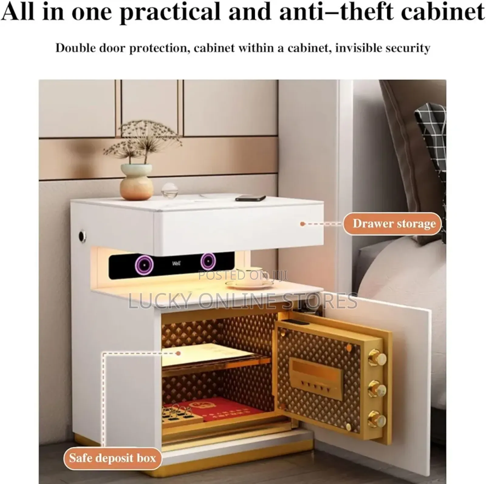 Wireless Charging Safe And Bedside Table