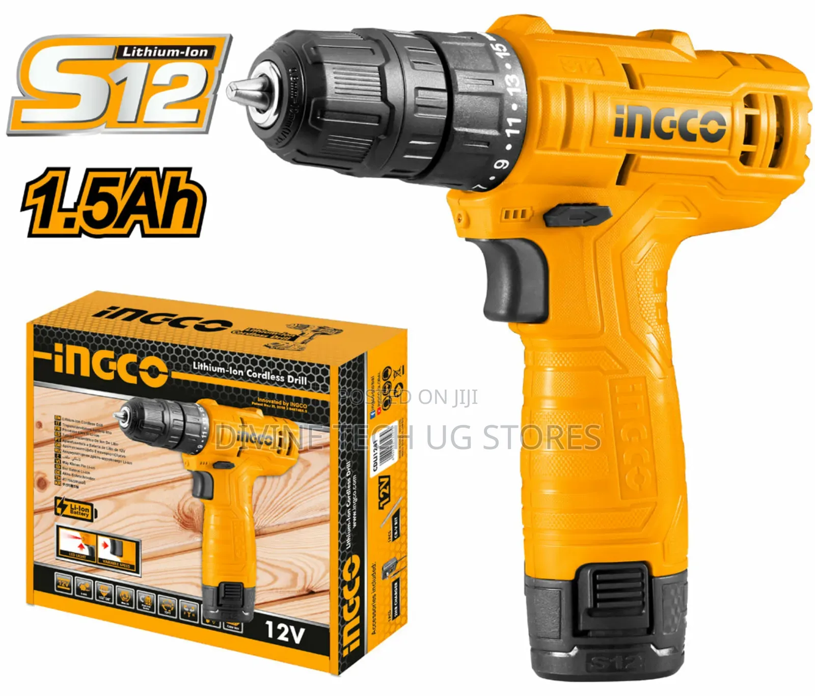 Lithium-Ion Cordless Drill 12v/ Rechargeable Drill