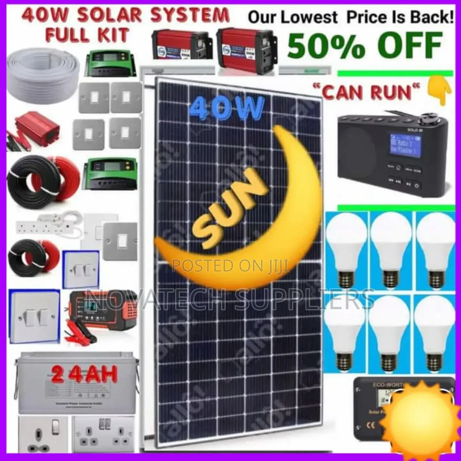 40W Solar Power System Full Kit/Mema Solar
