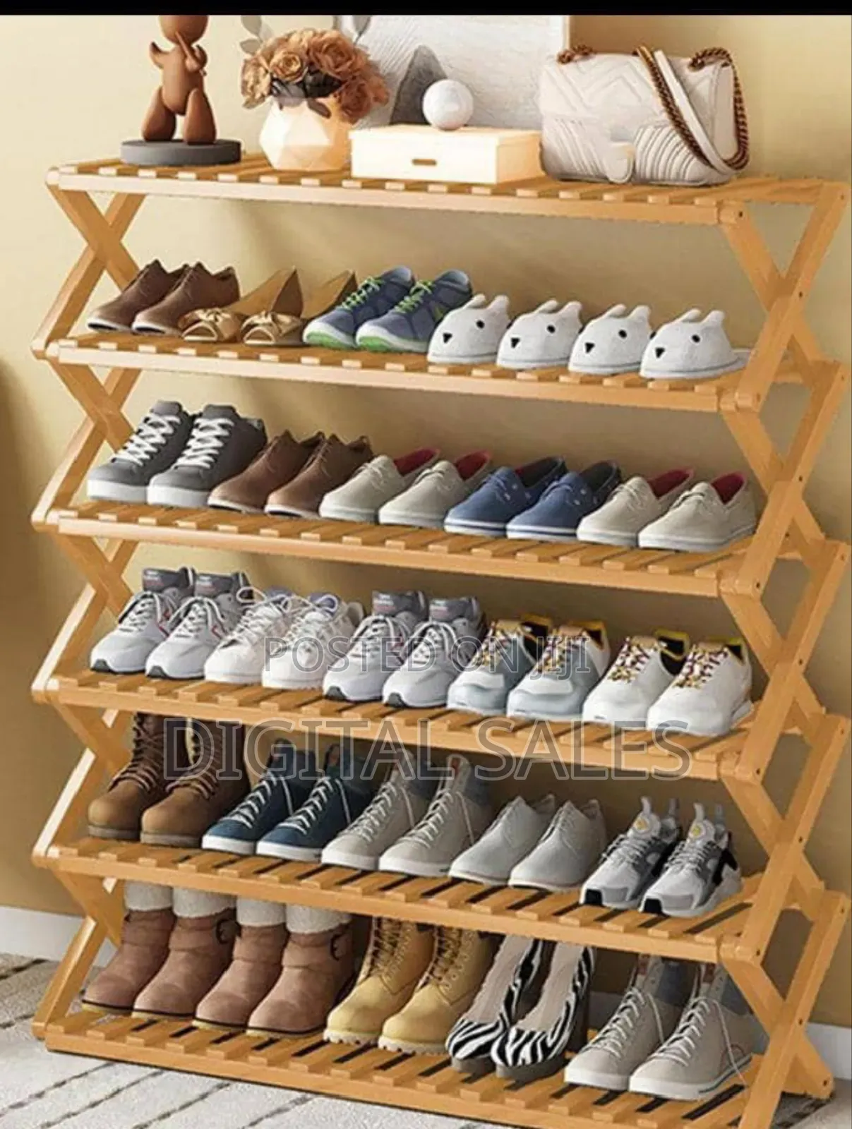 Foldable Wooden Shoe Rack
