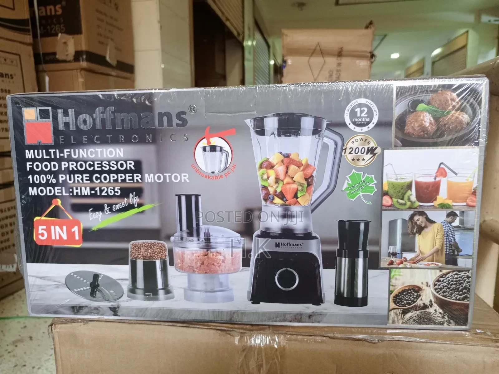 Hoffmans 5 in 1 Multifunction Food Processor Model HM-1265.