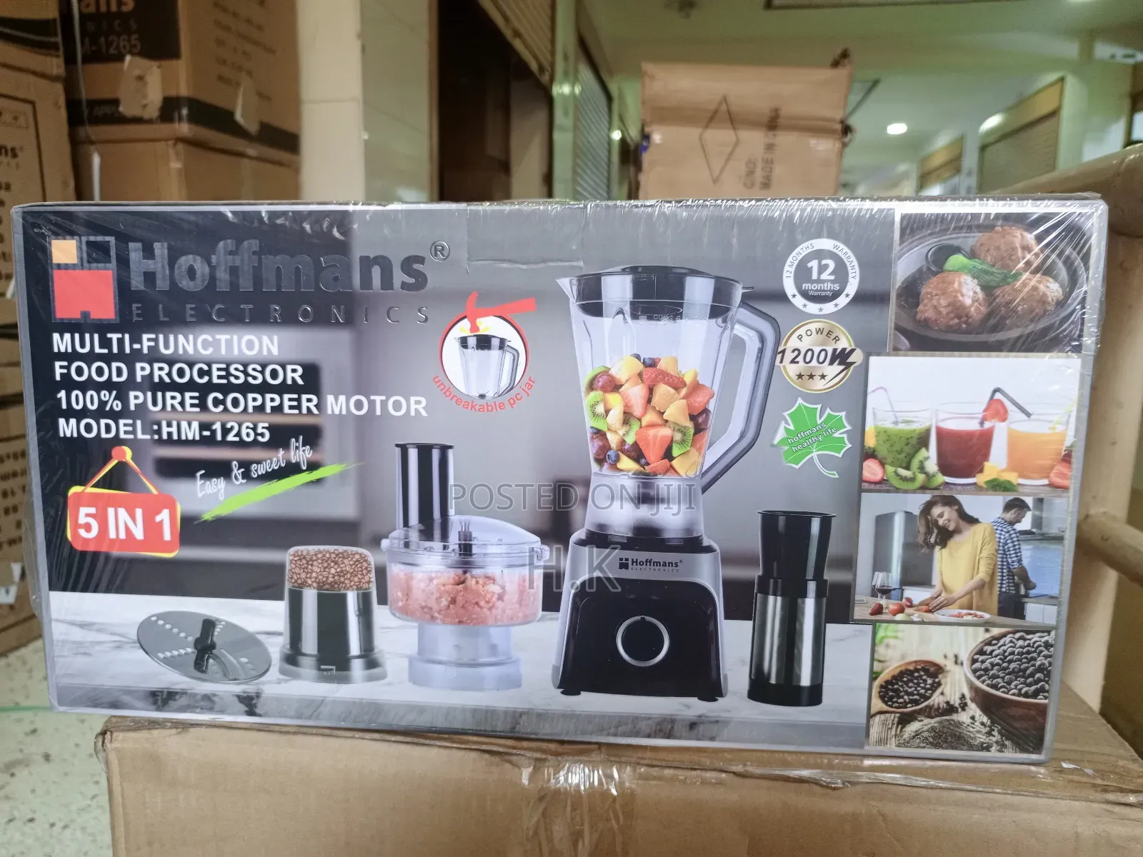 Hoffmans 5 in 1 Multifunction Food Processor Model HM-1265.