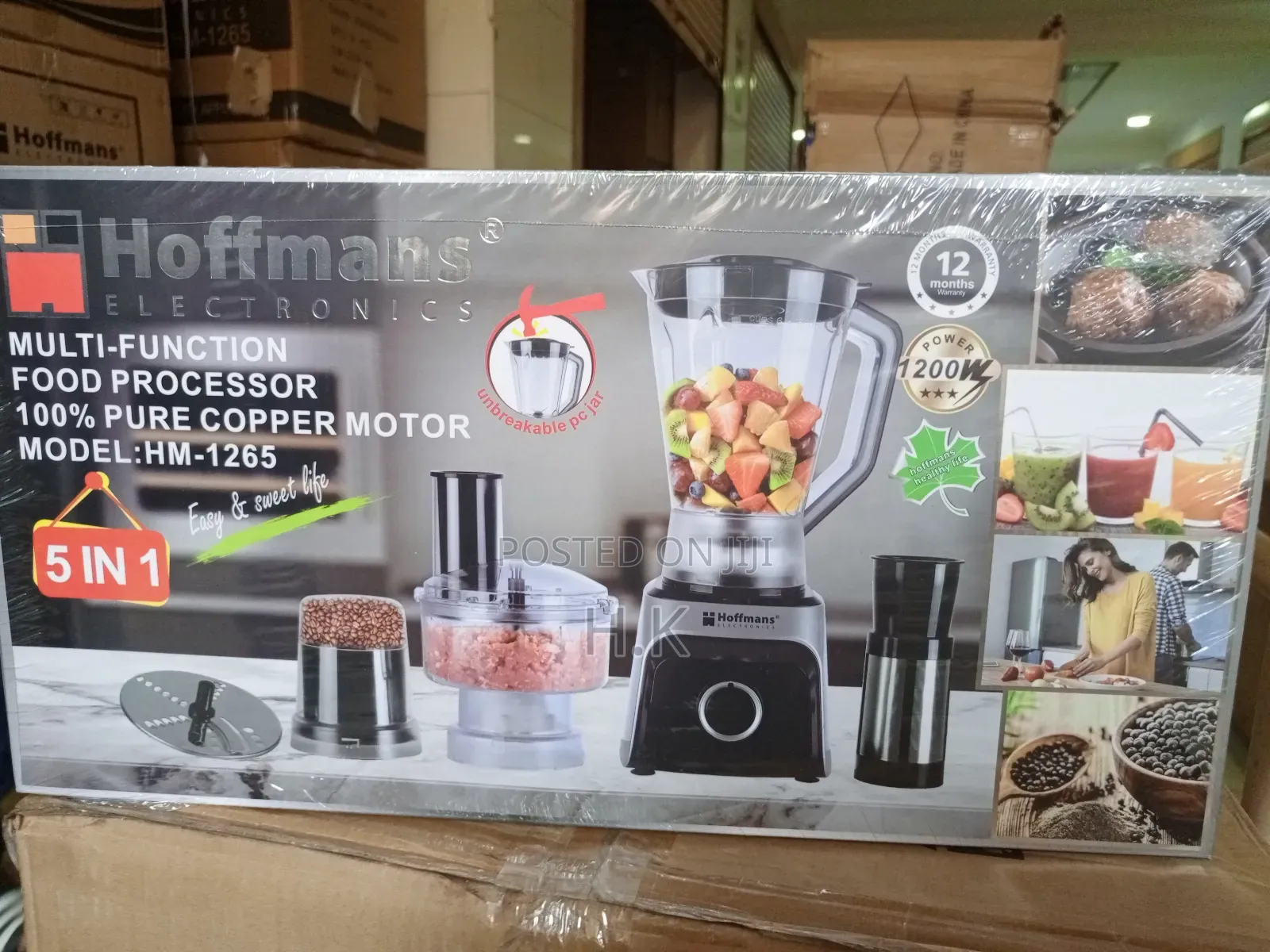 Hoffmans 5 in 1 Multifunction Food Processor Model HM-1265.