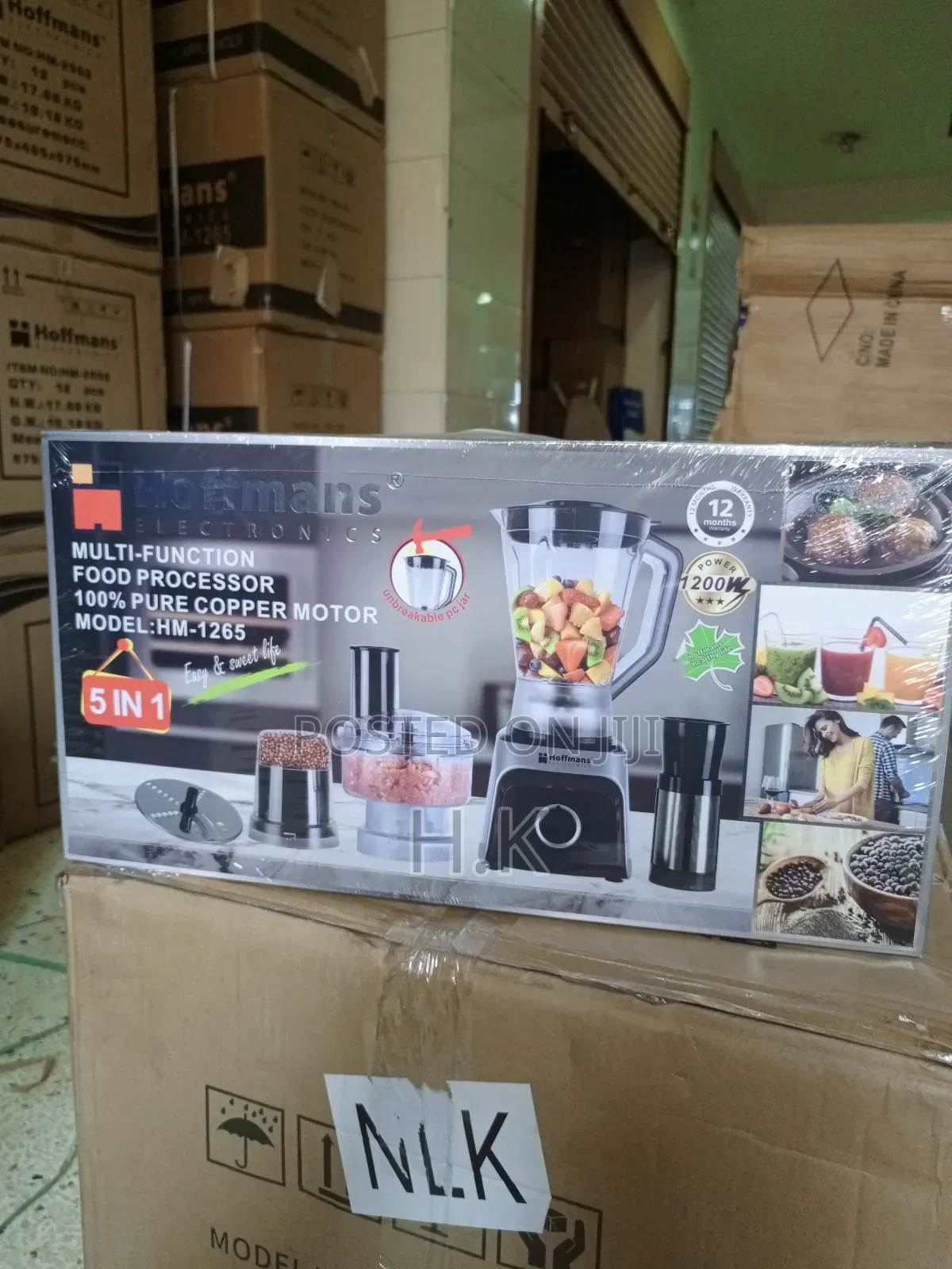 Hoffmans 5 in 1 Multifunction Food Processor Model HM-1265.