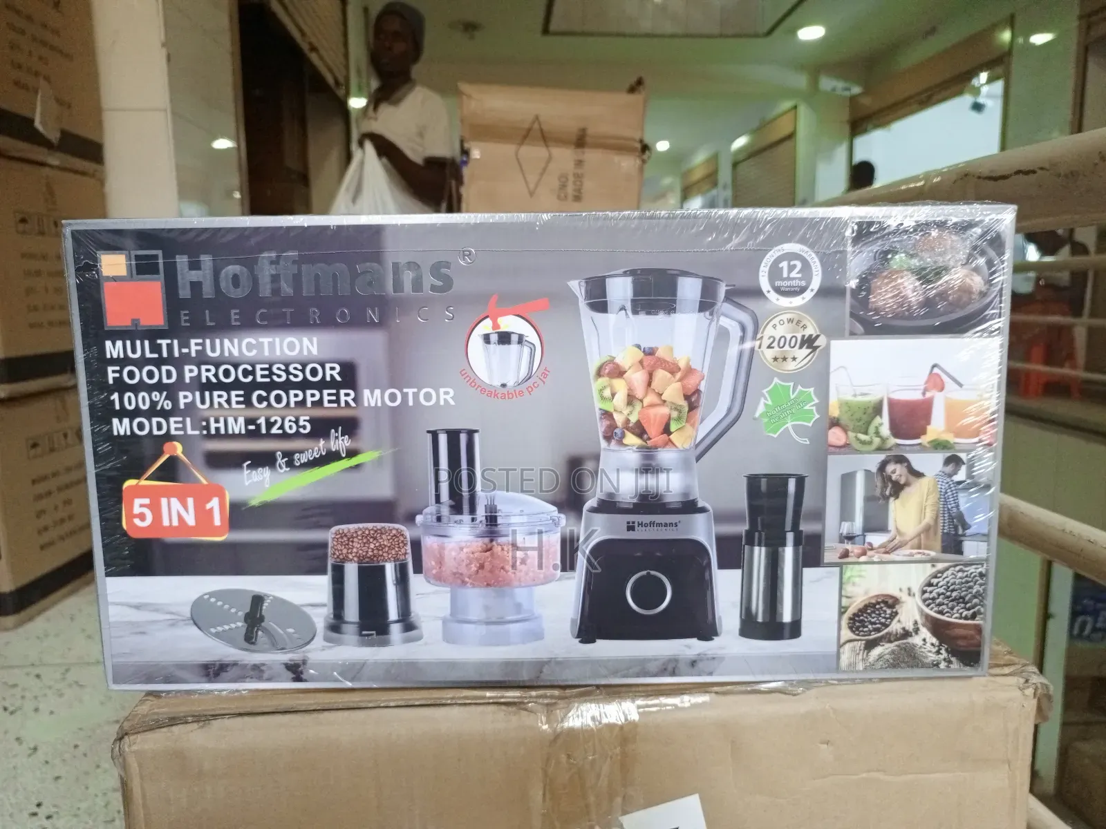 Hoffmans 5 in 1 Multifunction Food Processor Model HM-1265.
