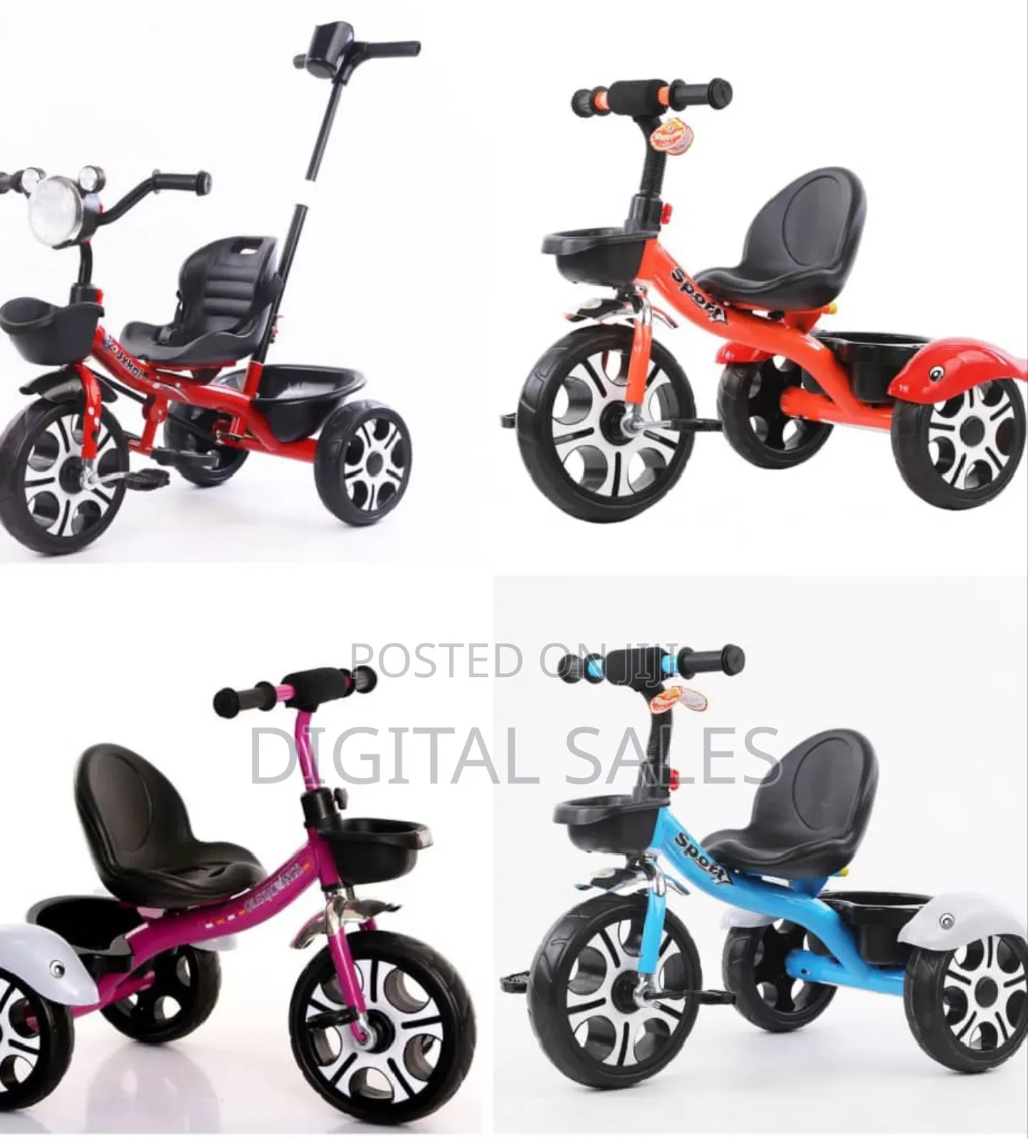 Children Tricycle With Push Handle