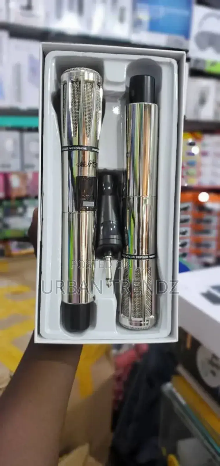 Wireless Rechargeable Silver Micro Phones