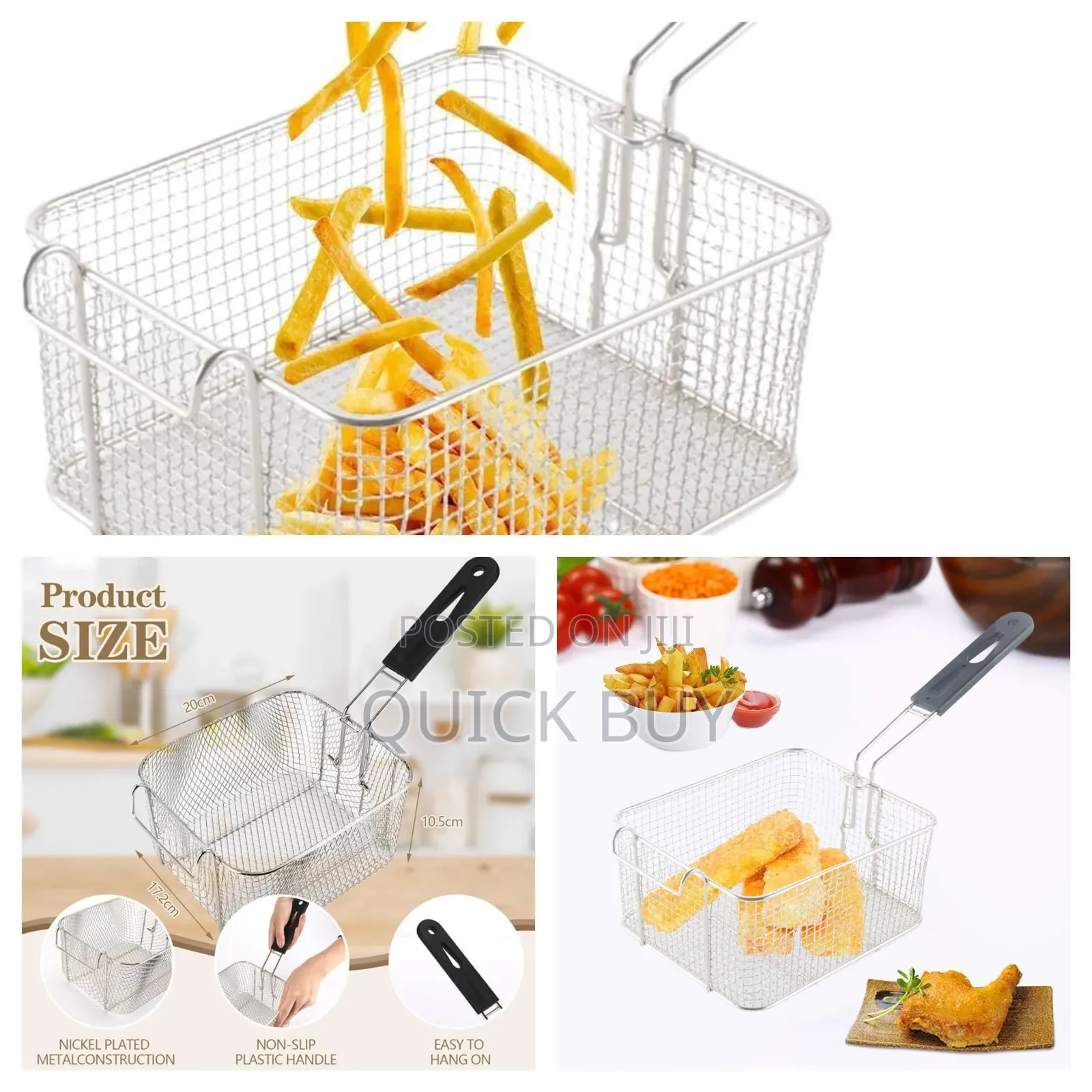 Deep Fryer Baskets With Non Slip Handles