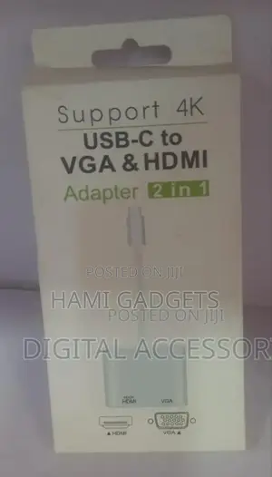 USB C to VGA to HDMI Adapter 2in1