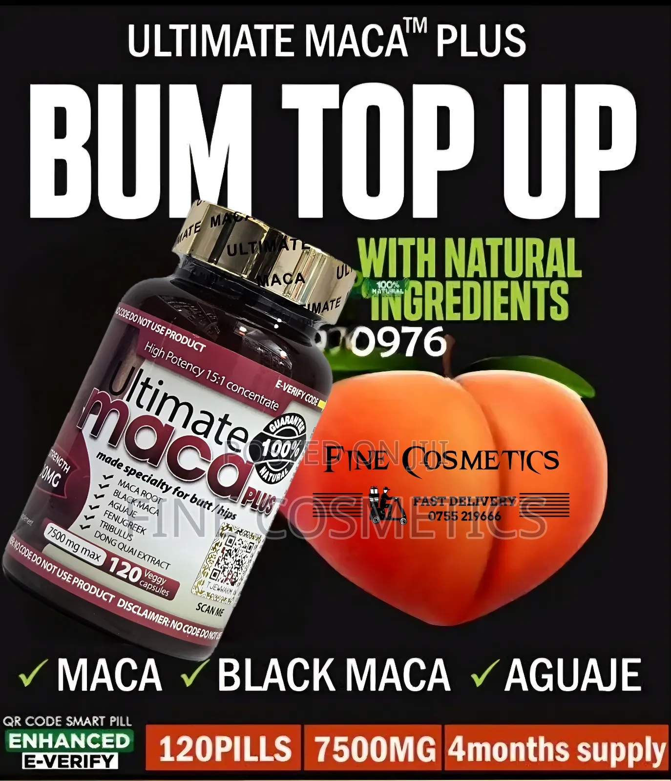 AUTHENTIC ULTIMATE MACA for Buttocks, Hip+Curvy Figure Pills
