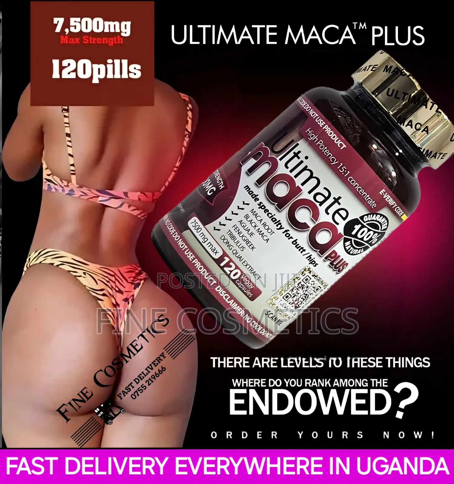 AUTHENTIC ULTIMATE MACA for Buttocks, Hip+Curvy Figure Pills