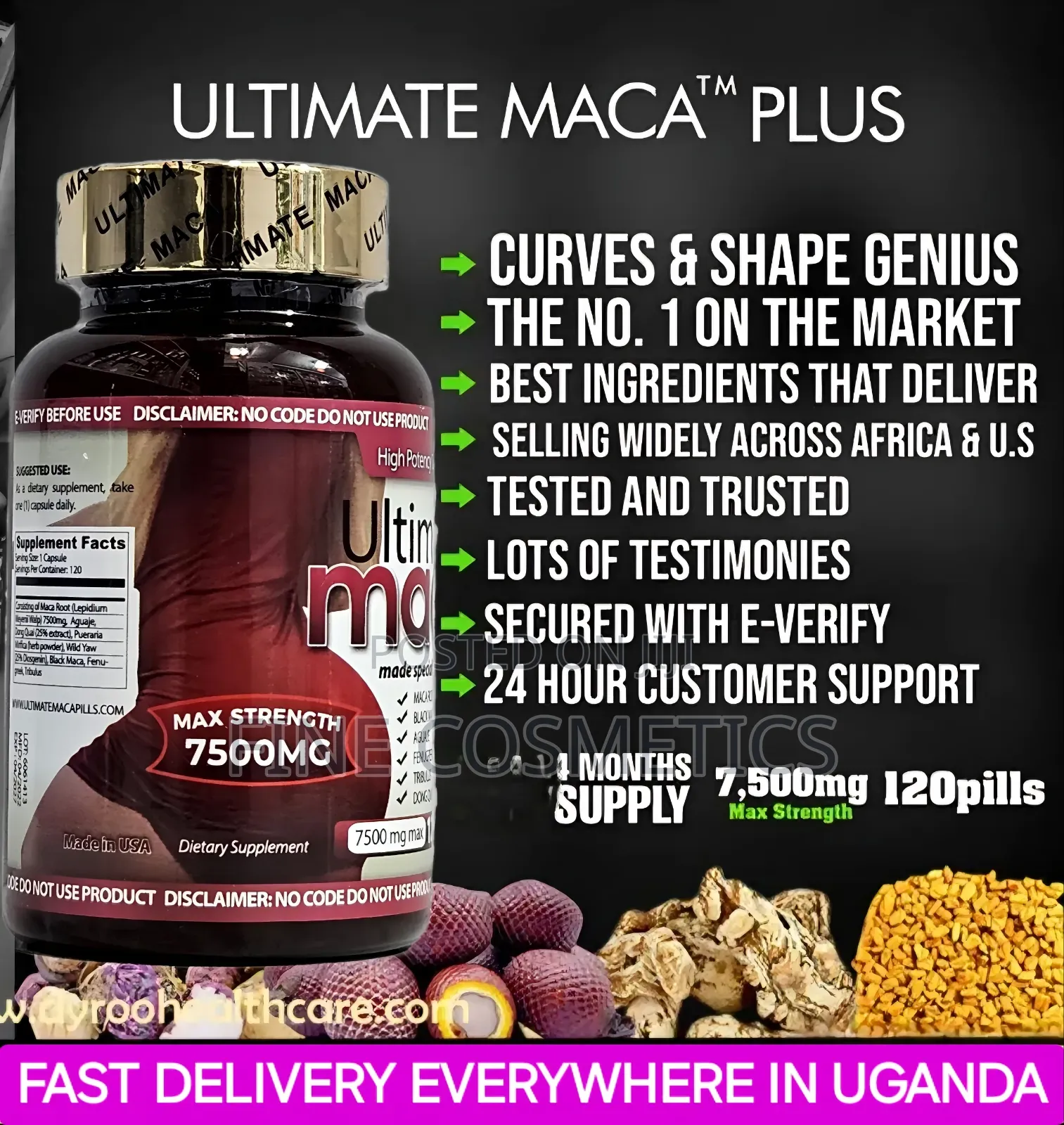 AUTHENTIC ULTIMATE MACA for Buttocks, Hip+Curvy Figure Pills