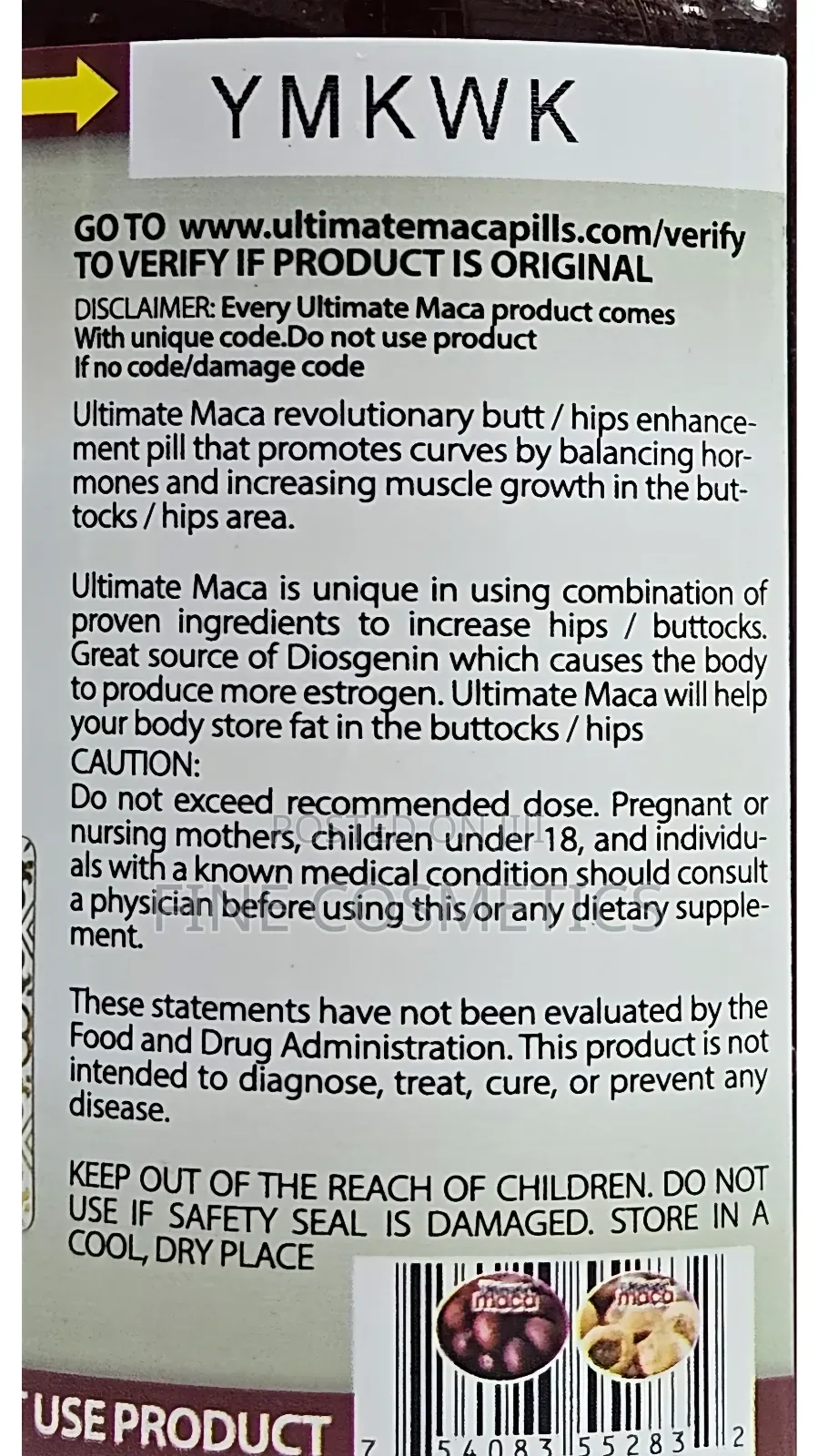 AUTHENTIC ULTIMATE MACA for Buttocks, Hip+Curvy Figure Pills