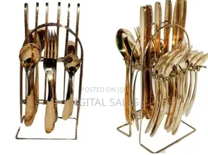 24pcs and Golden Cutlery Organizer