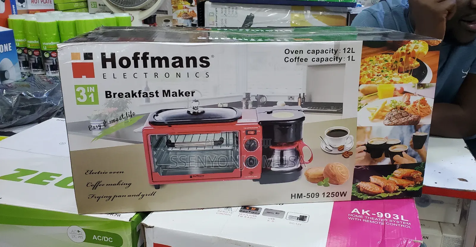 Hoffman 3-in-1 Breakfast Machine | Coffee Maker, Frying Pan.