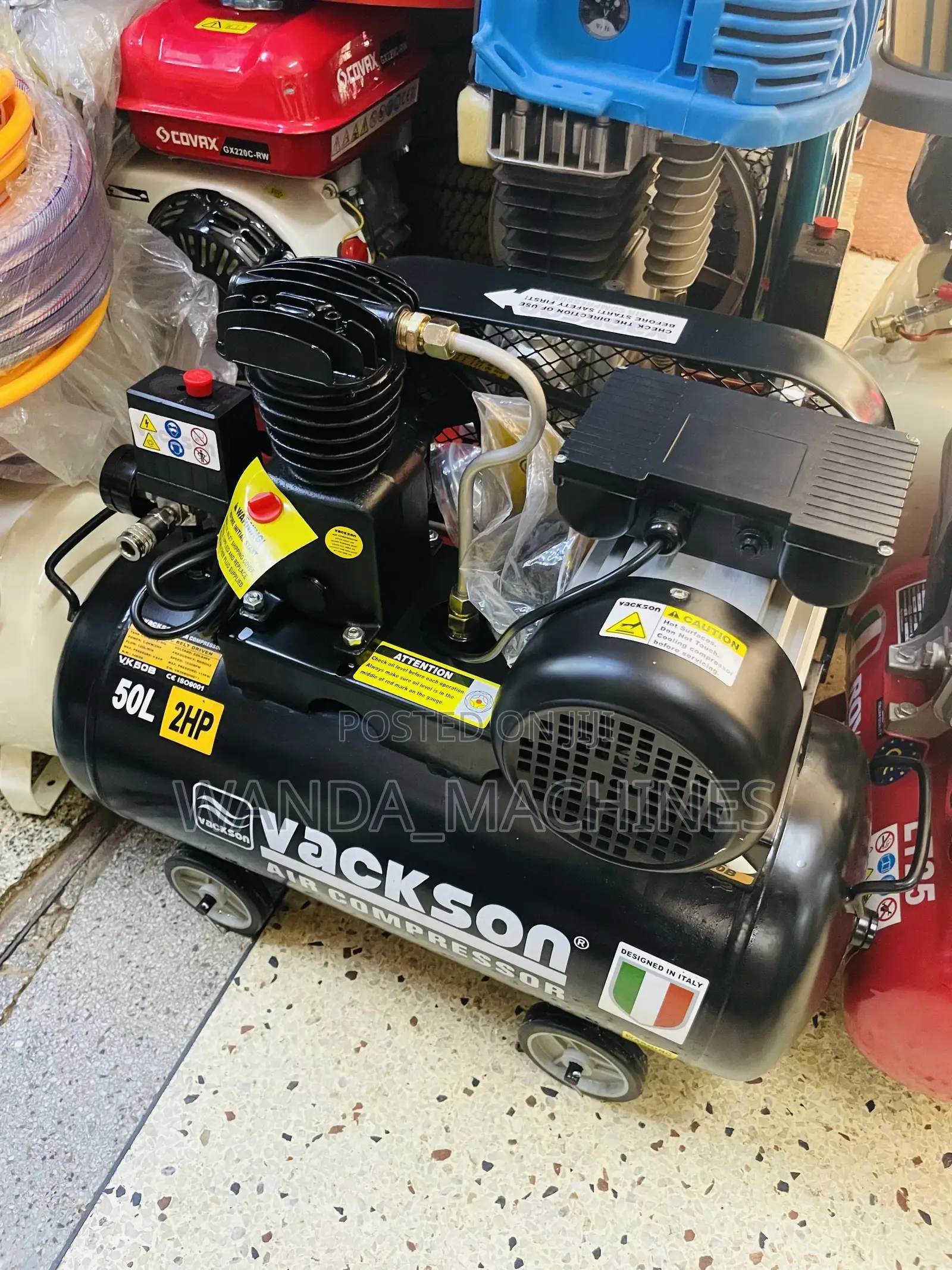 Electric Air Compressor 50L Belt Single Piston