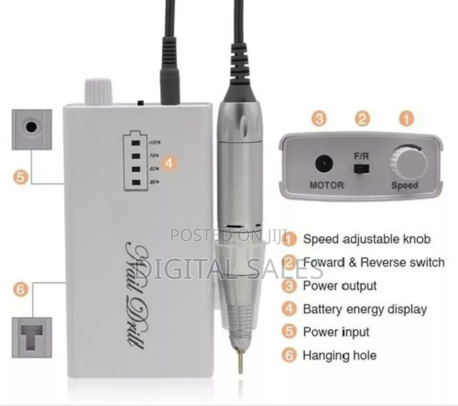 Rechargeable Portable Nail Drill.