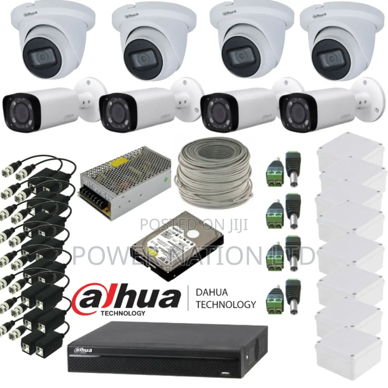 Huas 8 Channel Dahua CCTV Camera Full Kit