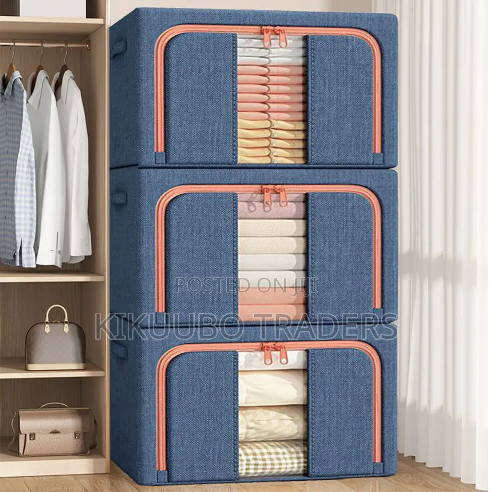 Pack of 3 Clothes Storage Bins Boxes