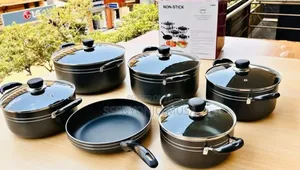 Tornado 12pcs Non-Stick Cooking Pot Set | Heavy Duty, Black