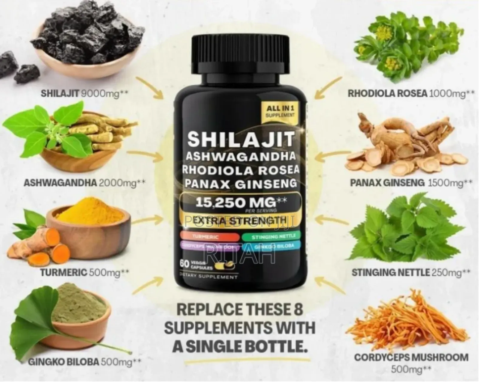 Shilajit Capsules With Ashwagandha and Ginseng