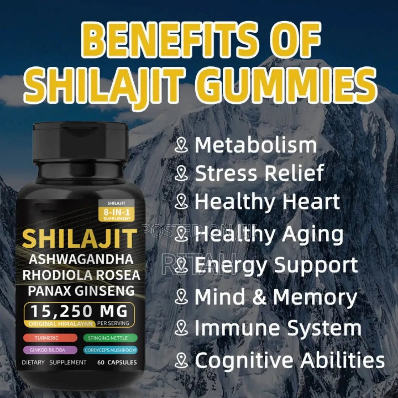 Shilajit Capsules With Ashwagandha and Ginseng