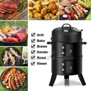 Portable Charcoal Smoker | Grill Round BBQ Grill With Cover