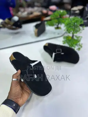Original Black Suede Birkenstock Boston Clogs Sandals