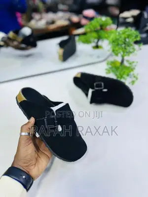 Original Black Suede Birkenstock Boston Clogs Sandals