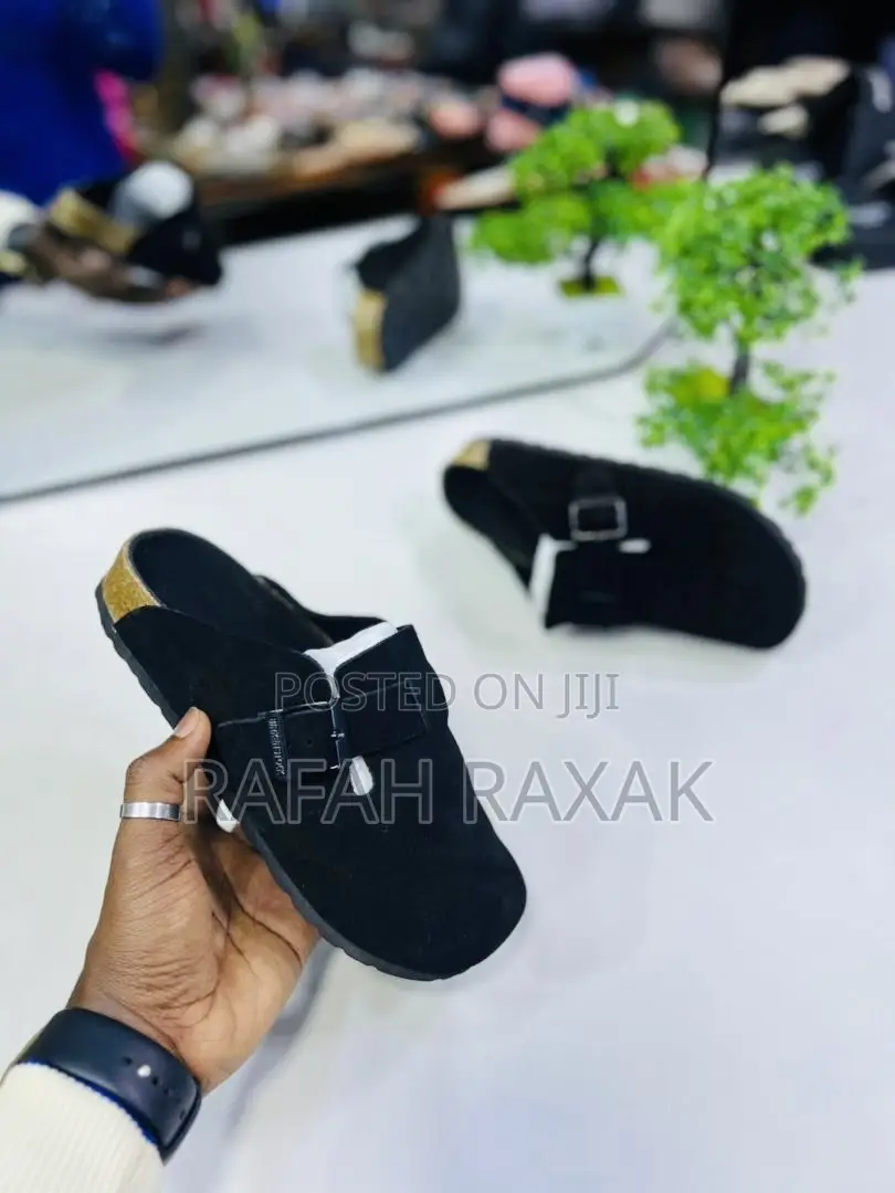 Original Black Suede Birkenstock Boston Clogs Sandals