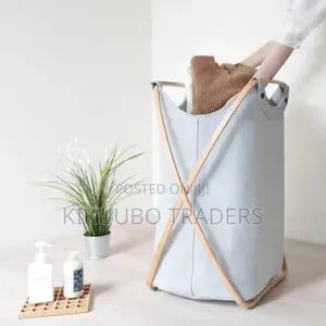 Folding Bamboo Laundry Basket