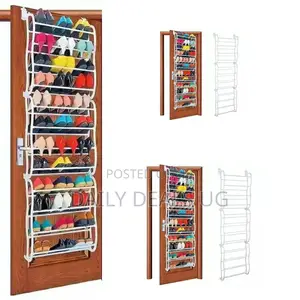 Metallic Over the Door Shoe Organizer