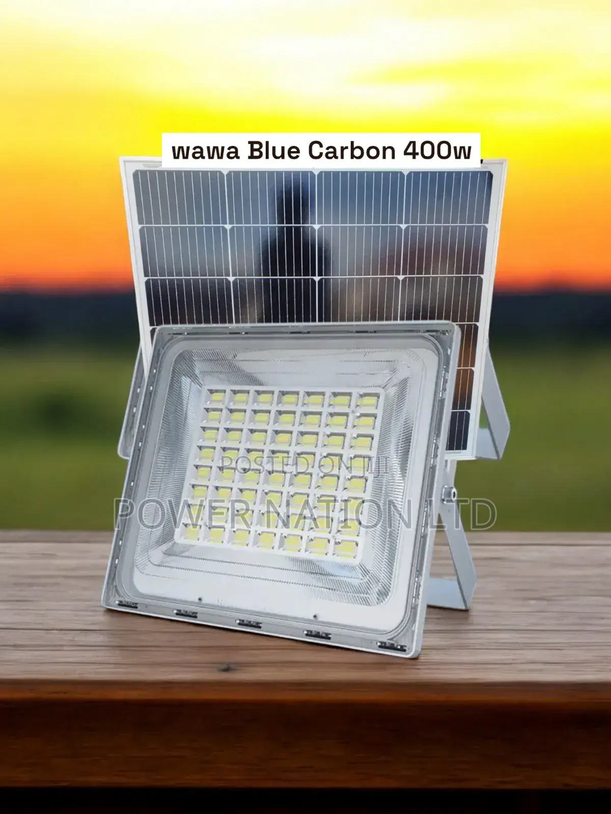 Blue Carbon Wawa 400w Solar Flood Light With Phosphate Iron