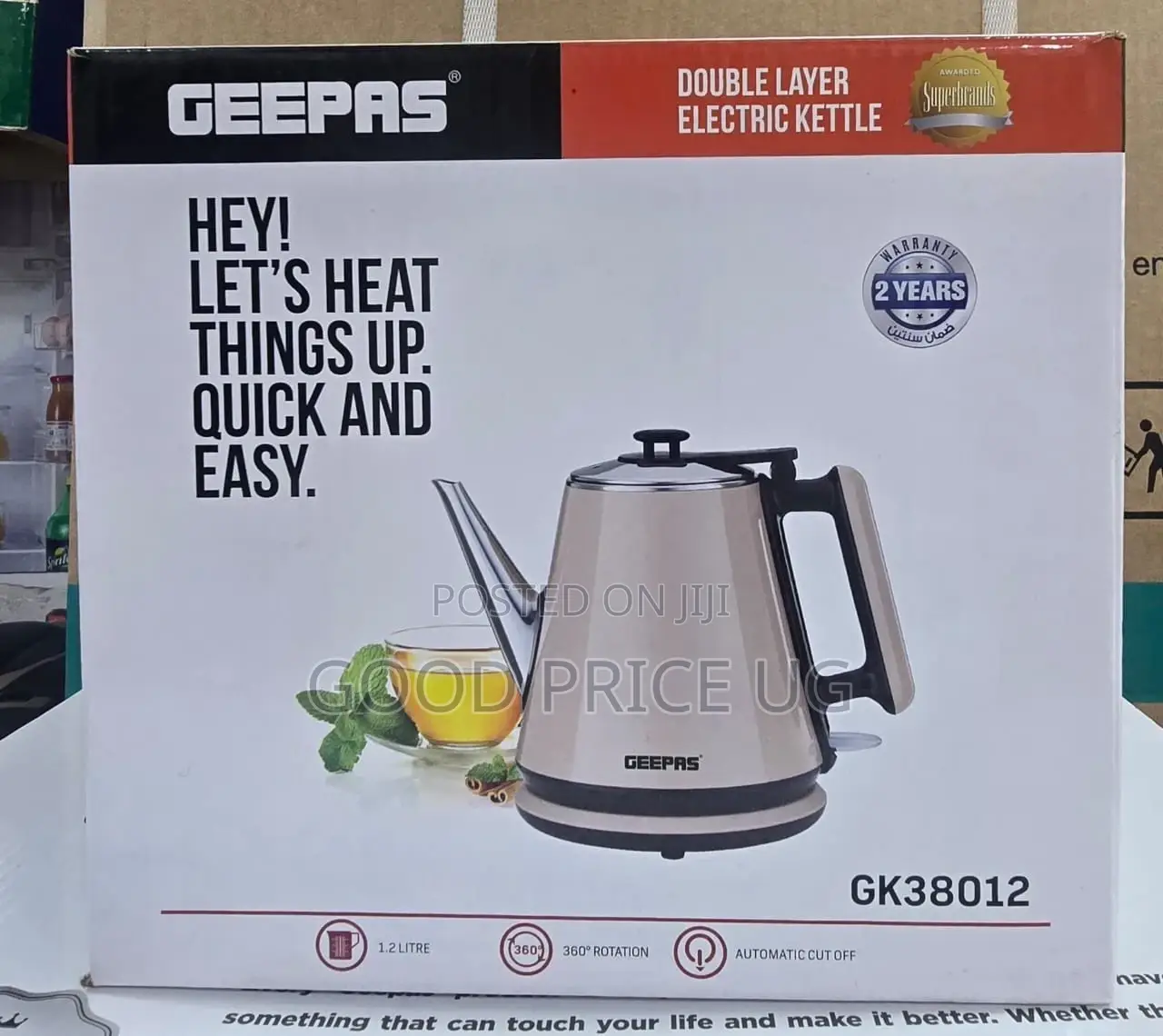 Geepas Double Layer Electric Kettle 1.2L
