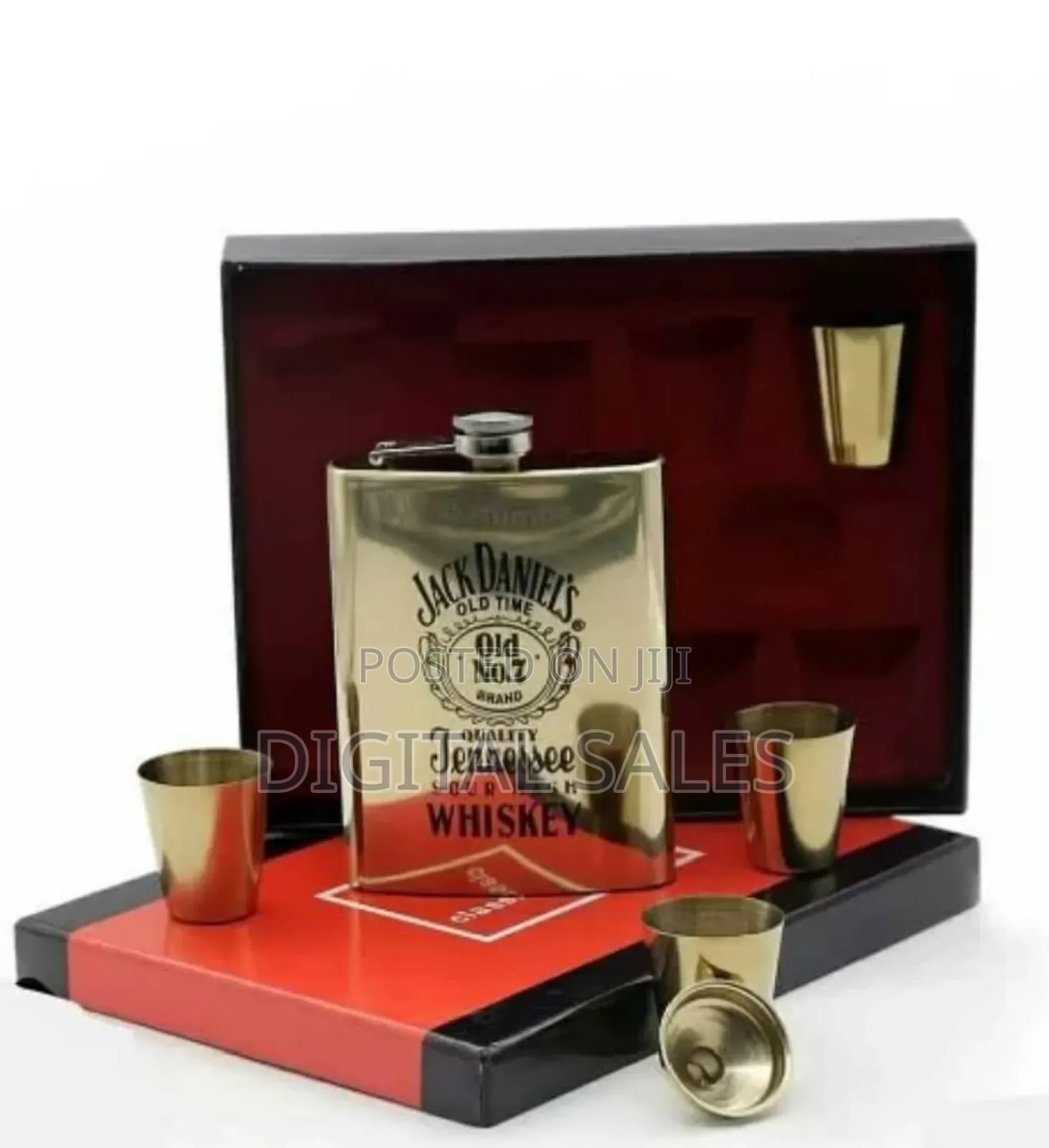 7oz Whisky Hip Flask Bottle With 4