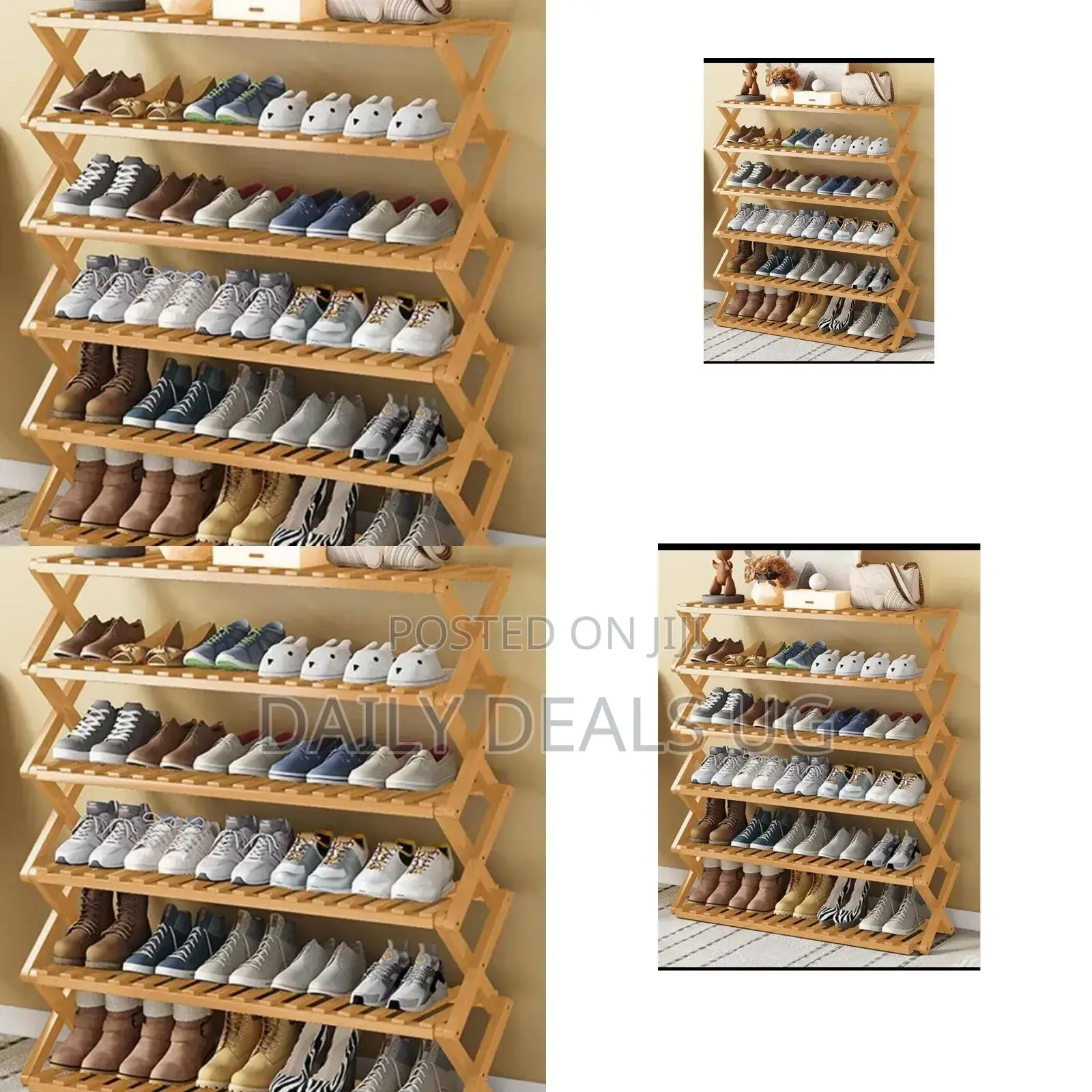 Foldable Wooden Shoe Rack