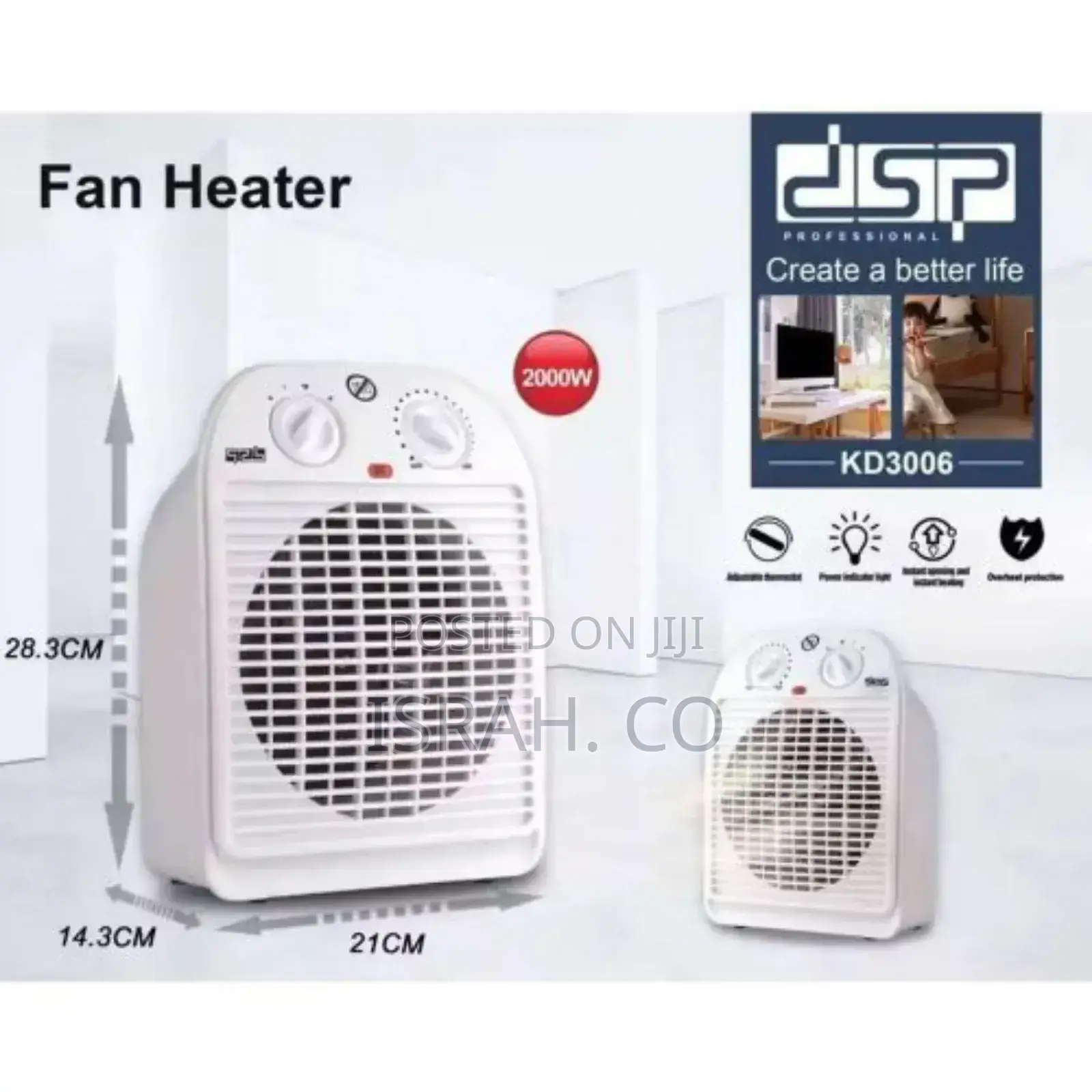 DSP Home Electric Fan Heater Mini Fan