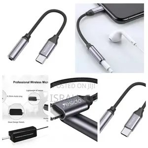 Yesido Audio Cable Lightning Usb-C to 3.5mm Headphone 5mm