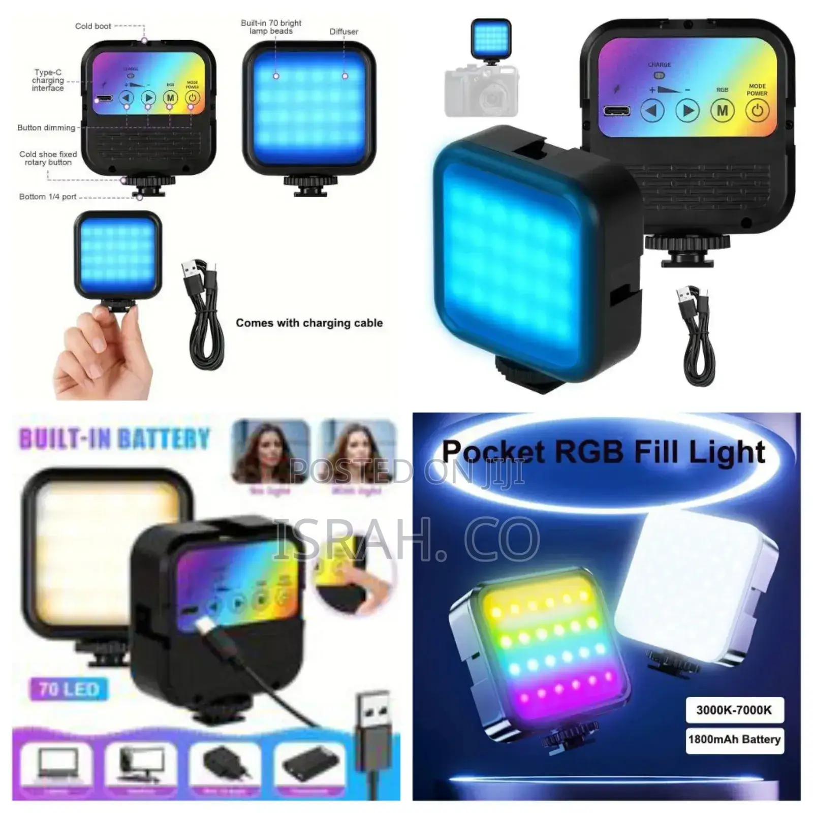 Video Light, Camera Light, 360° Full Color Portable