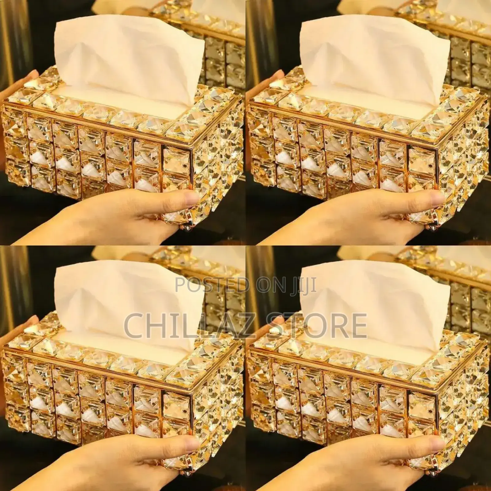 Decorative Gold Tissue Holder.