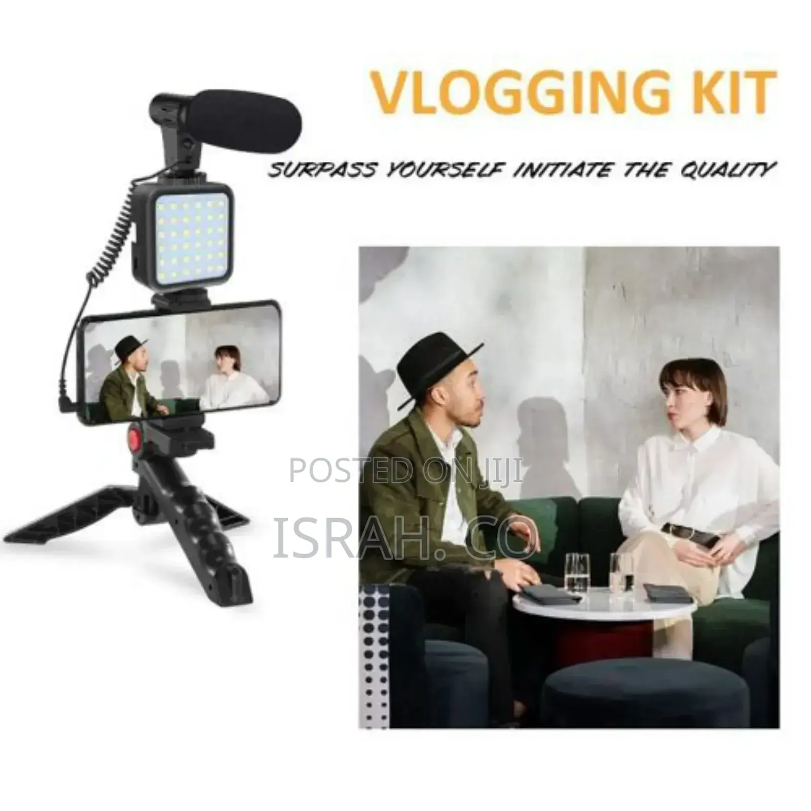 Kit for Video Making, Mic, Mini Tripod Stand, Led Light