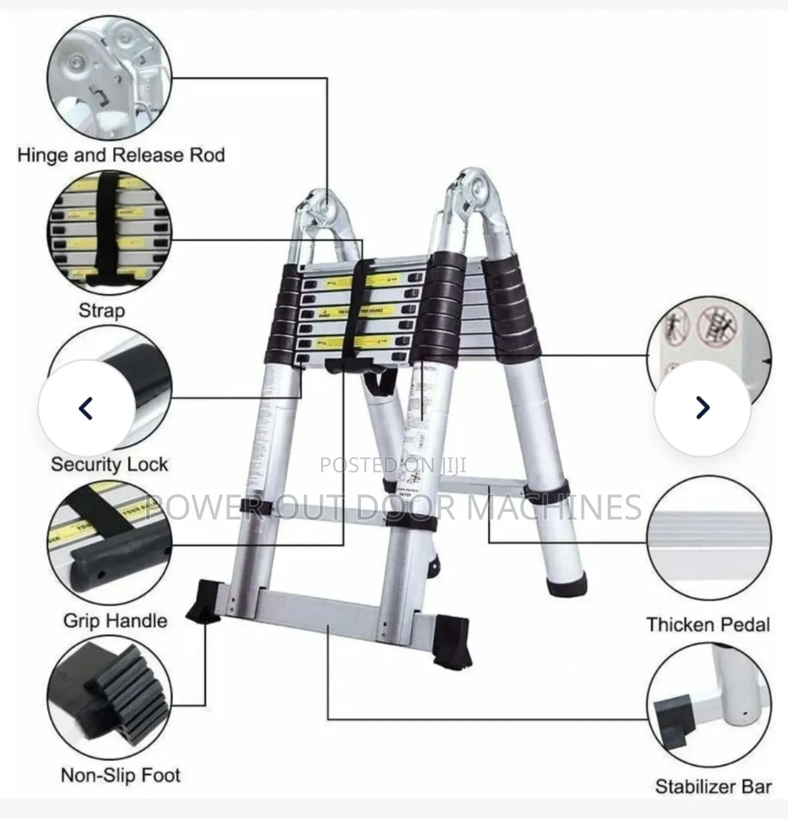 2meter / 6feet Selfolding Telescopic Ladder