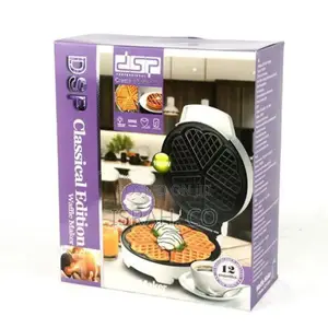 DSP Waffle Maker With Mini Heart-Shaped Waffles Grill -White