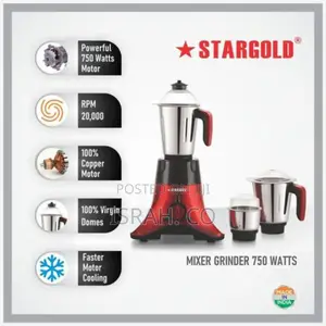 Zaiba 3-in-1 JET 3 Jars Mixer Grinder Blender 1.5L 550W