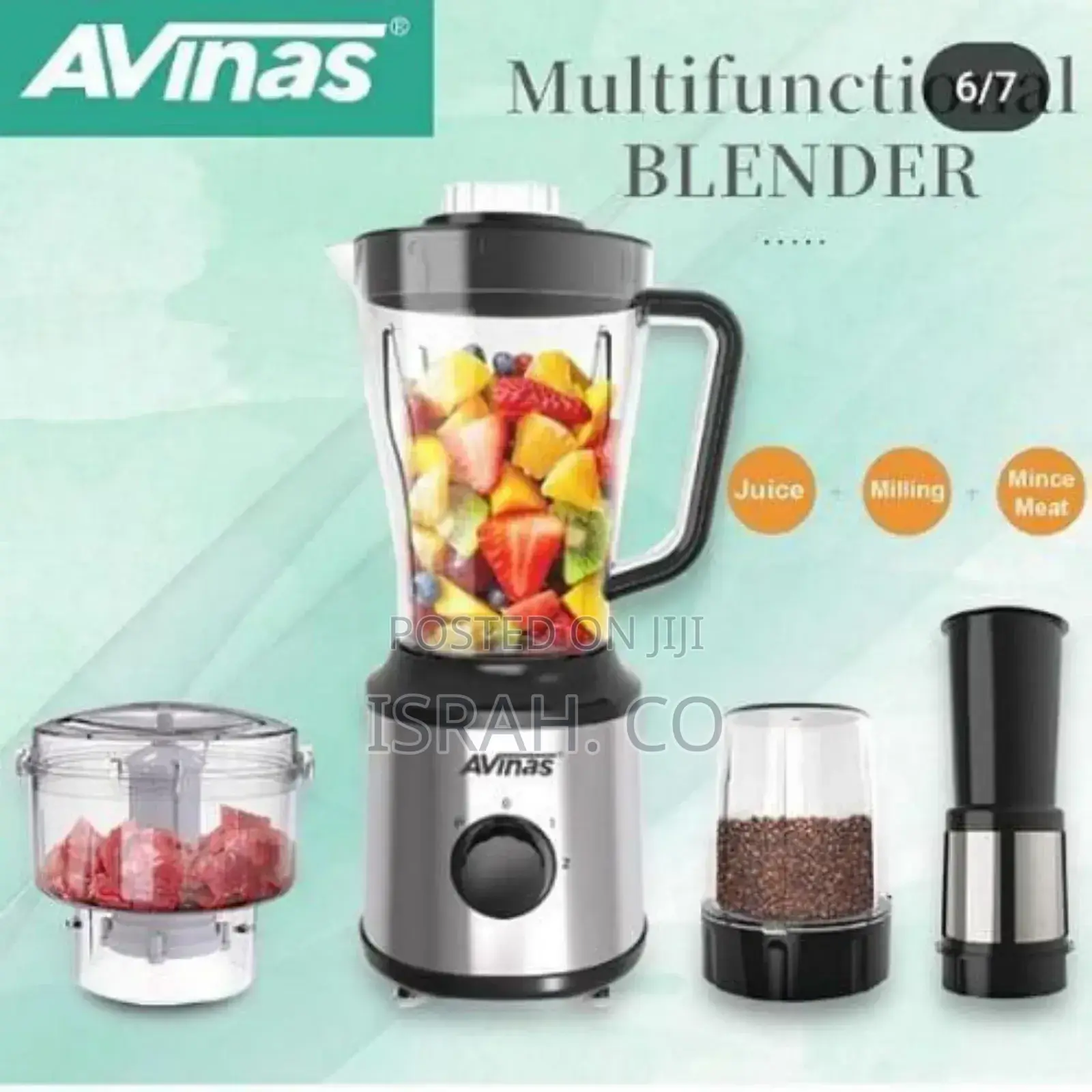 AVINAS 4 IN 1 Blender Grinder Food Processor Chopper