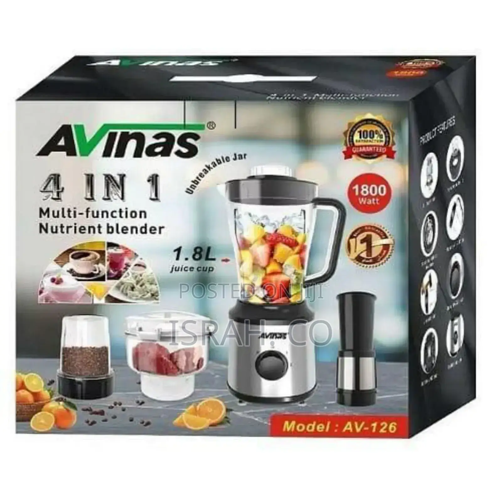 AVINAS 4 IN 1 Blender Grinder Food Processor Chopper