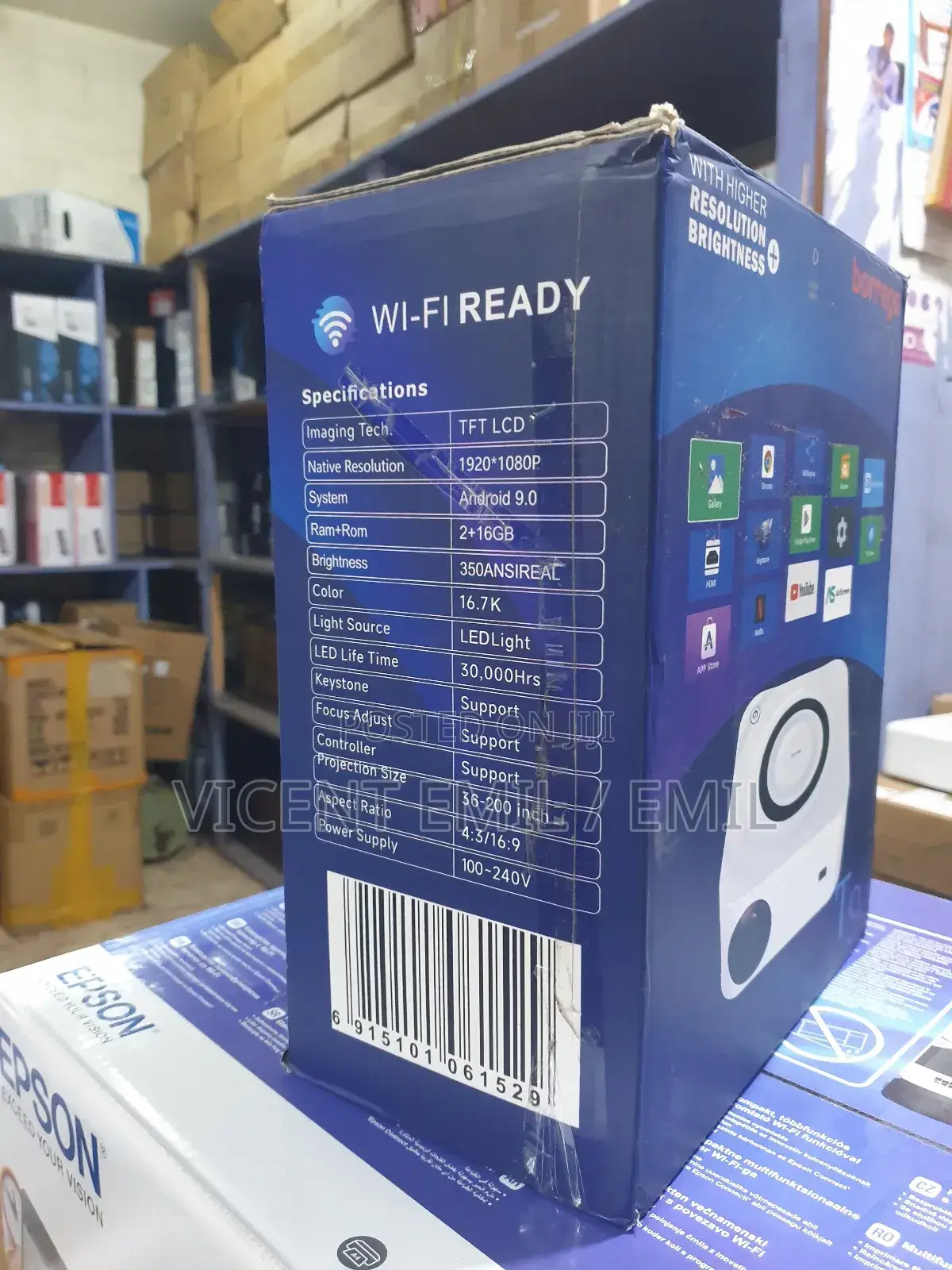 Borrego T9 High Res LED Android Projector