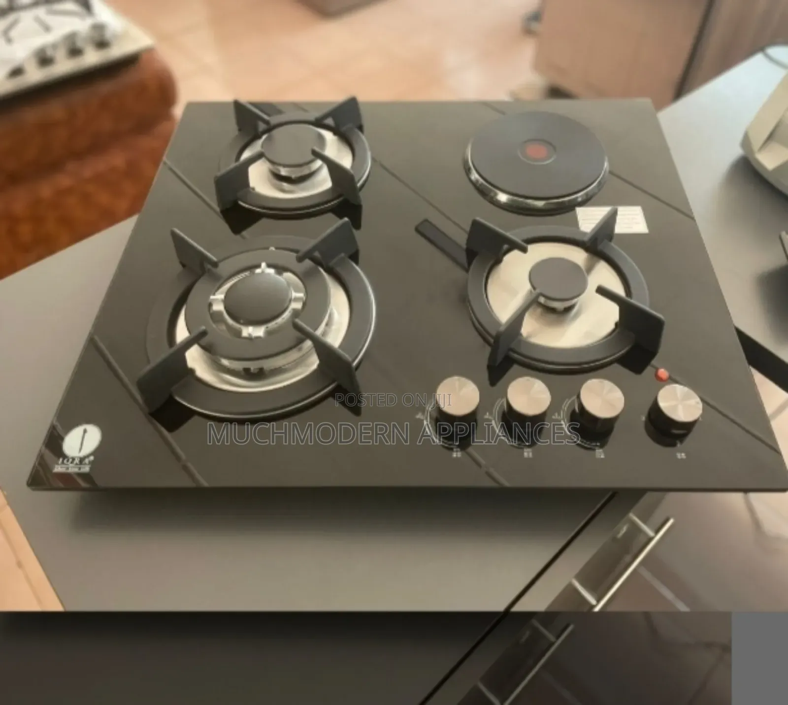 IQRA 60cm Built-in Hob; 3 Gas Burners + 1 Hotplate