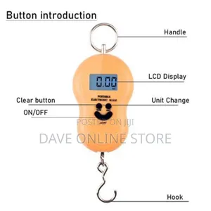 50 KGS Portable Weighing Scale Clear Digital Screen-Yellow
