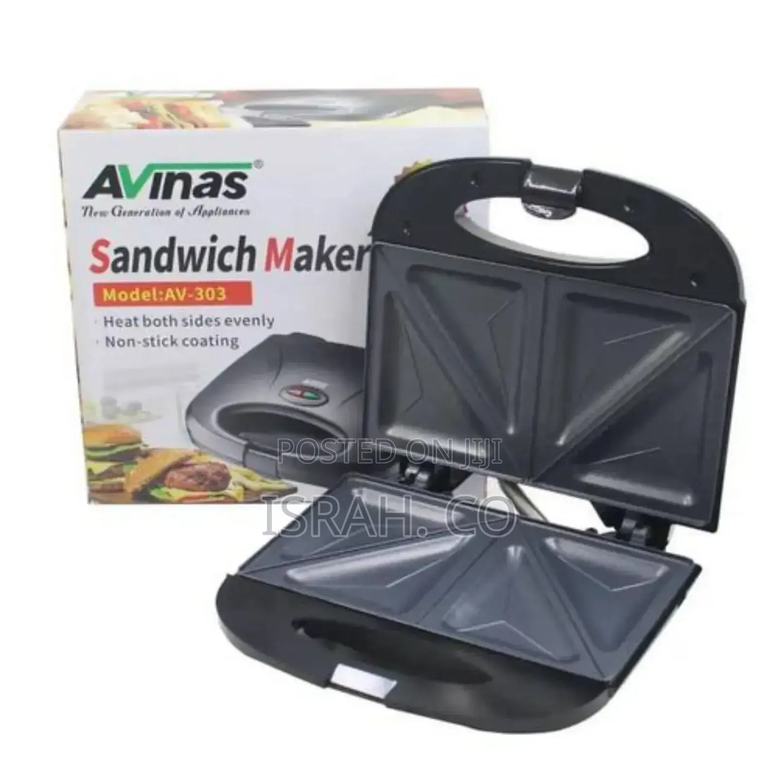 AVINAS 2 Slice Sandwich Maker Non Stick Bread Toaster Baker